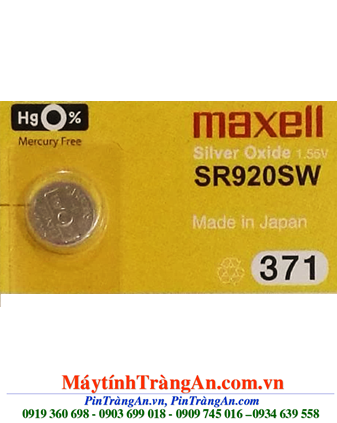 Maxell SR920SW; Pin Maxell SR920SW silver oxide 1.55V chính hãng Maxell Nhật